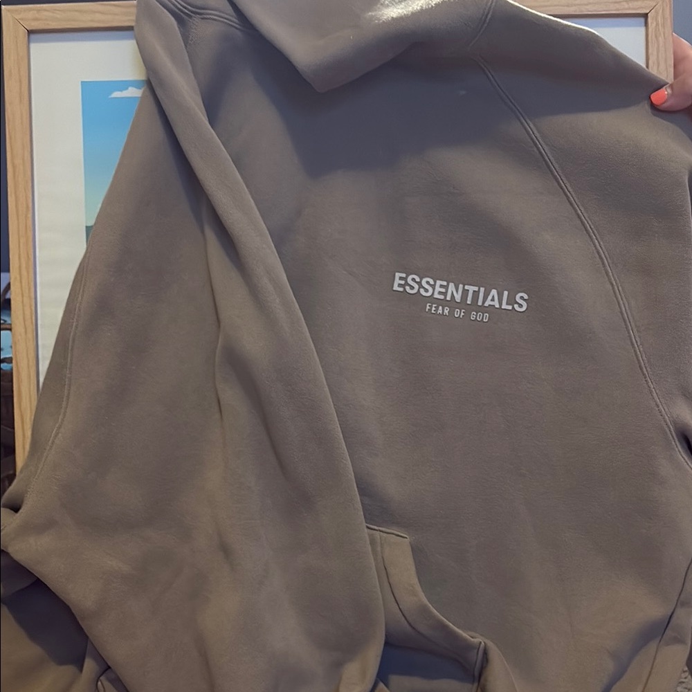 Fear of God Essentials Hoodie in Beige